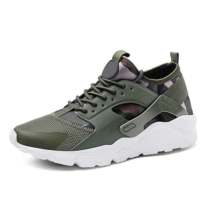 Women's lightweight mesh sports shoes with flat heel and round toe in black and white colour