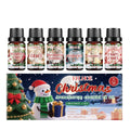 Christmas aromatherapy oil gift set showing six bottles including one large 60ml bottle.