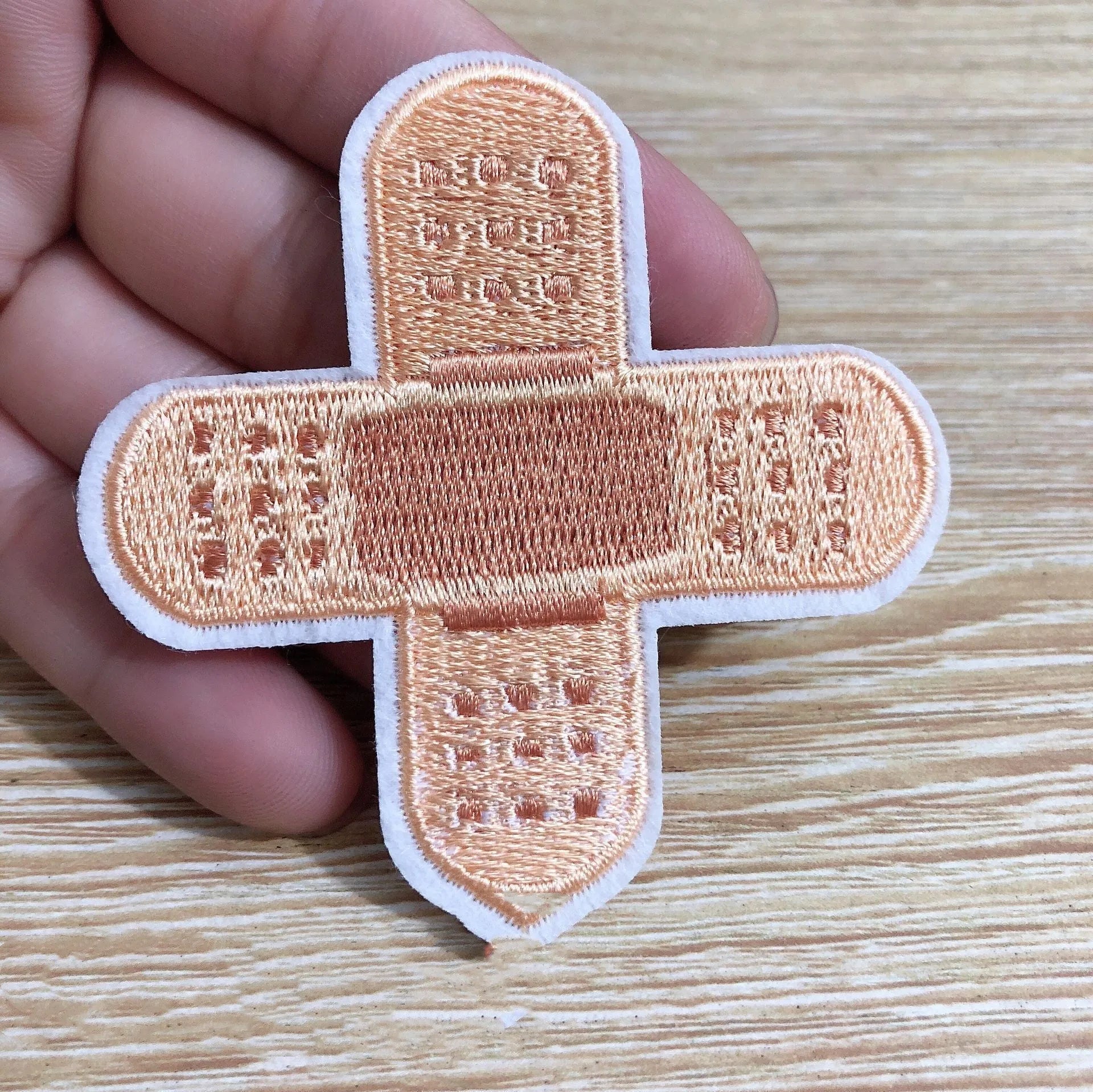 Computer embroidered cloth patch badges with decorative stitching for DIY clothing projects