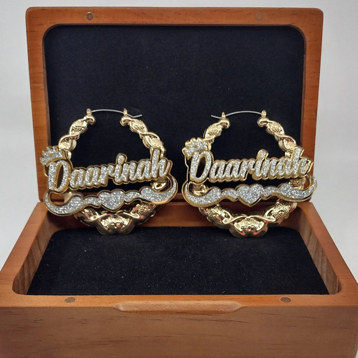English name necklace and earring set with stainless steel letter pendant, twisted chain, gold rose gold silver options