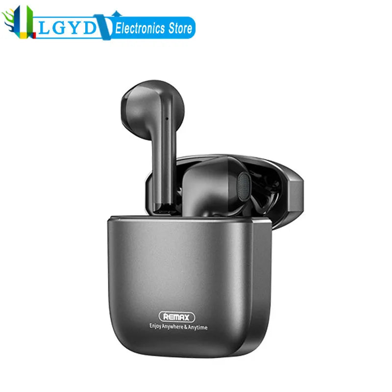 REMAX AlloyBuds 1 black true wireless earbuds with charging case ENC noise reduction 13mm driver