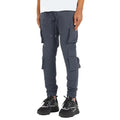Men's stretch breathable nylon ankle banded sports slacks in black, for fitness and leisure