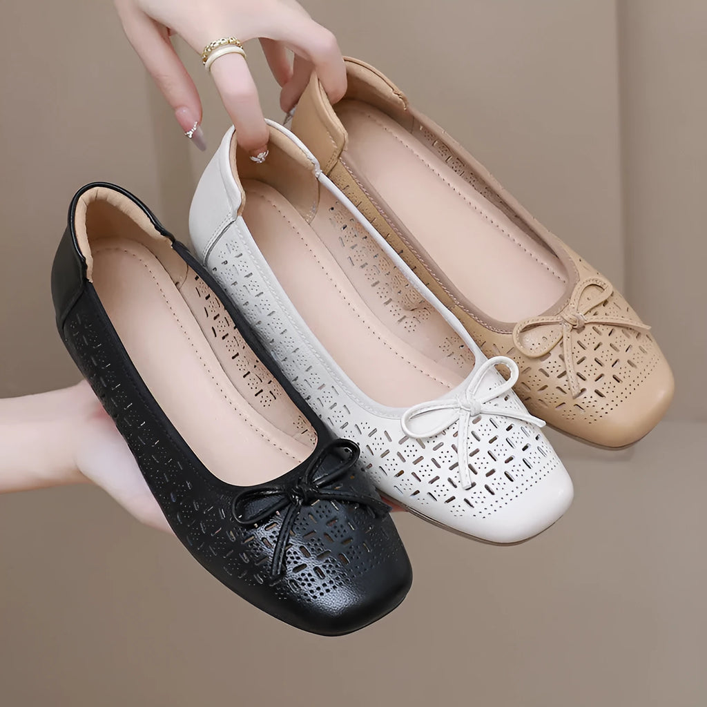 Summer breathable low-cut women's shoes retro style rubber sole artificial PU