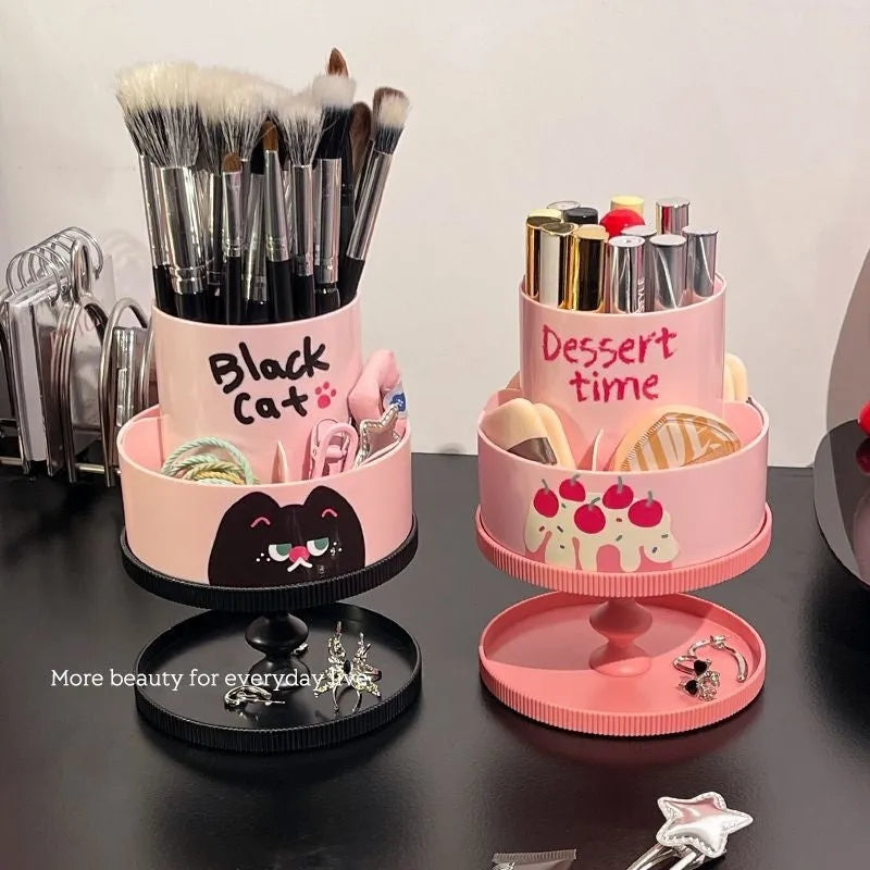 Rotating cosmetic brush barrel in ABS plastic with 18 litre capacity shown in beige colour