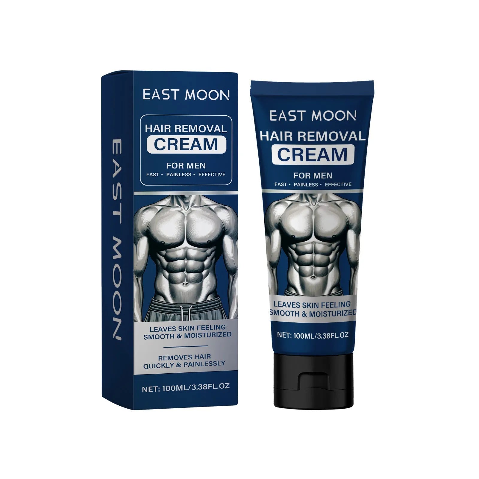 100ml tube of men's mild hair removal cream for lips, beard, armpits, hands, and legs.