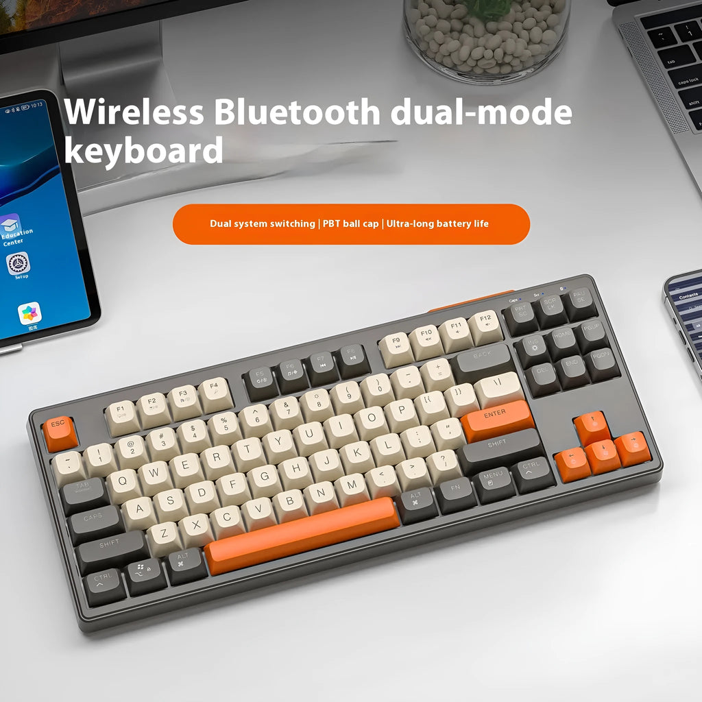 Free Wolf M87 wireless Bluetooth dual-mode mechanical feel keyboard in blueberry colour