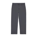 Men's cropped stretch cotton trousers, loose mid waist, elastic fly, dark grey black blue khaki, sizes 28-36
