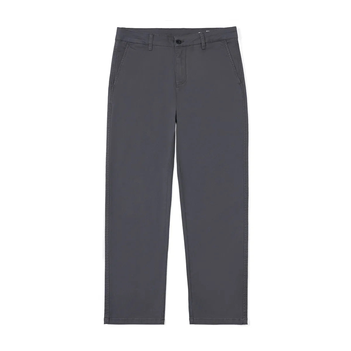 Men's cropped stretch cotton trousers, loose mid waist, elastic fly, dark grey black blue khaki, sizes 28-36