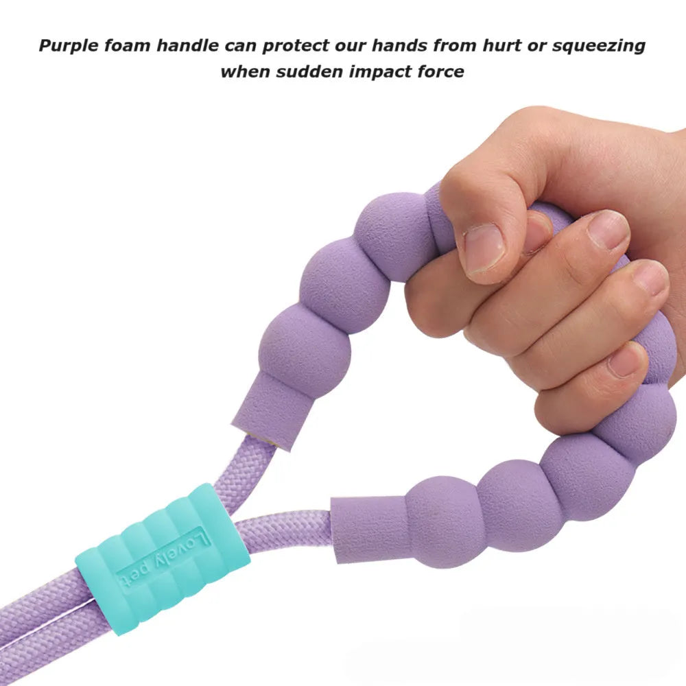 140cm dog traction leash with anti-slip foam handle in four colour options