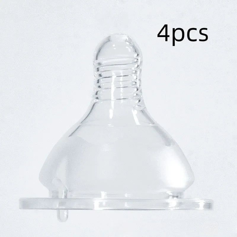 Transparent liquid silicone baby bottle nipple with cross hole for newborns 0-3 months