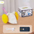 Electric cat toy mouse with remote control in blue and yellow colour options for indoor pet play