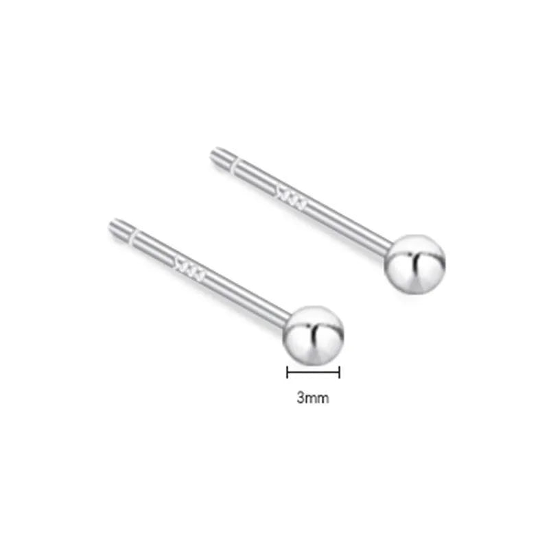 999 pure silver anti-blocking ear studs in butterfly shape on white background
