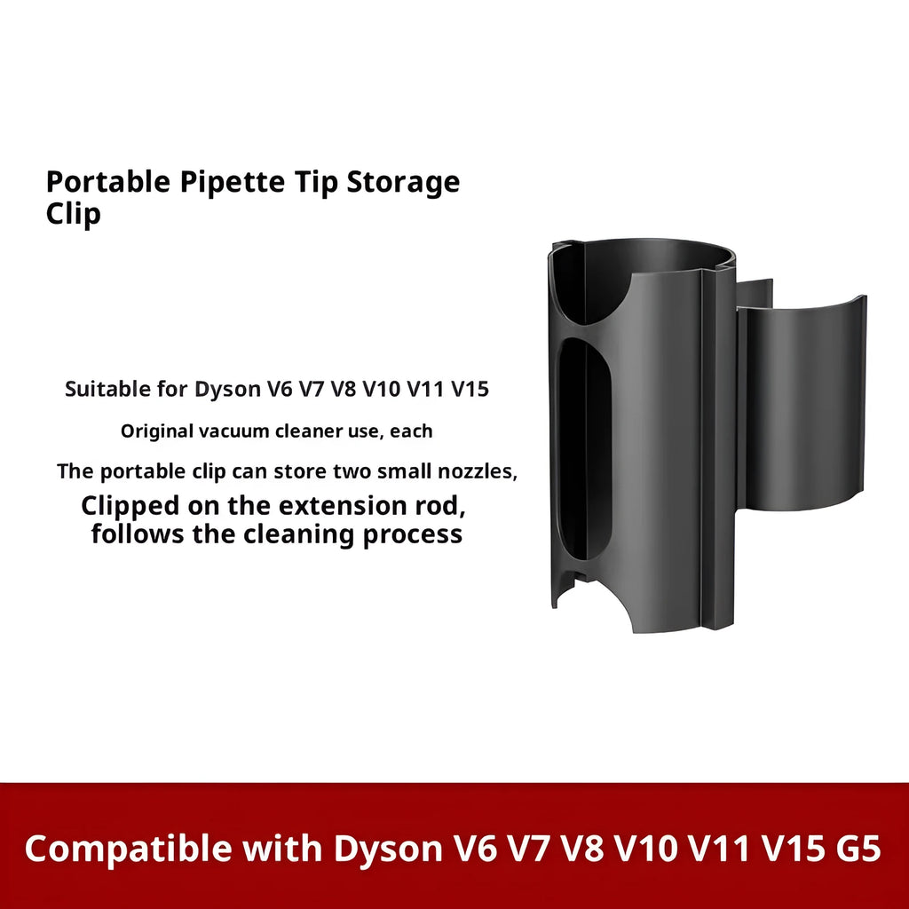 Dust removal brush converter set for vacuum cleaners with storage clip