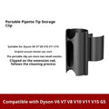 Dust removal brush converter set for vacuum cleaners with storage clip