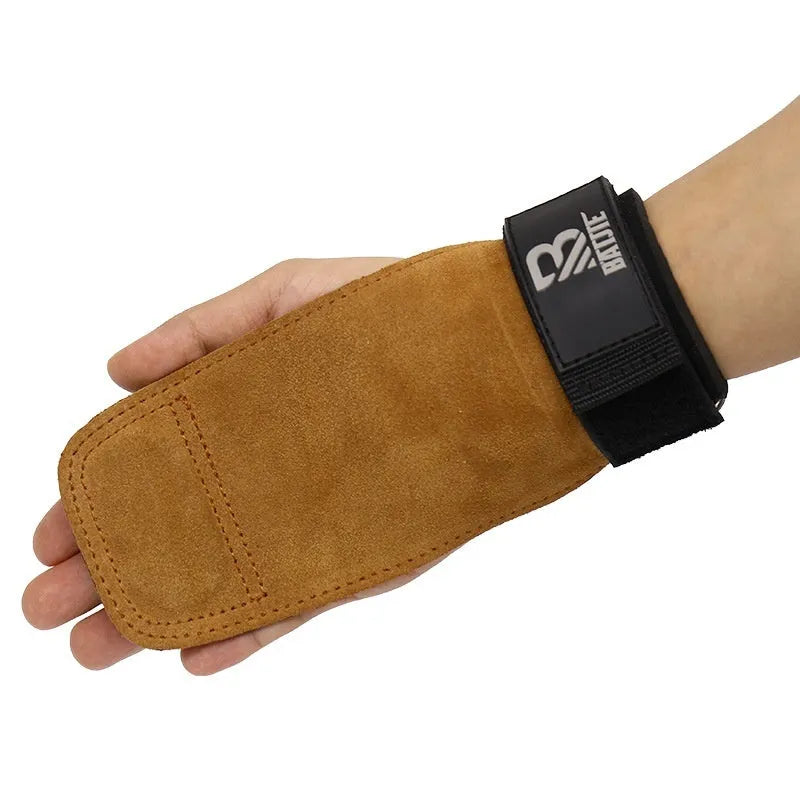 Brown fitness wrist protector bands for pull-up and bar workout wrist support
