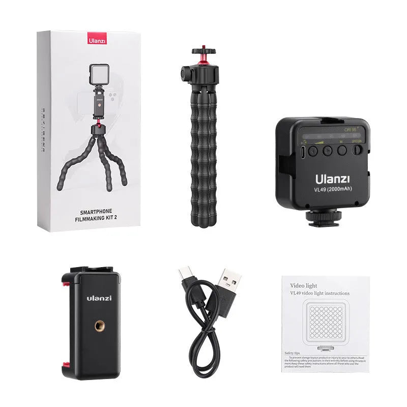 Multifunctional VLOG suite with an adjustable tripod in the 2985 set colour for live streaming and photography.