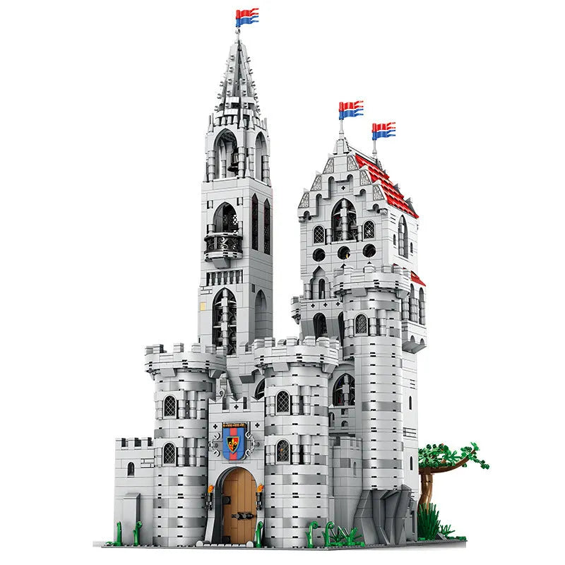 Street View King Castle small particle plastic building block model set in colour box, colour 55016