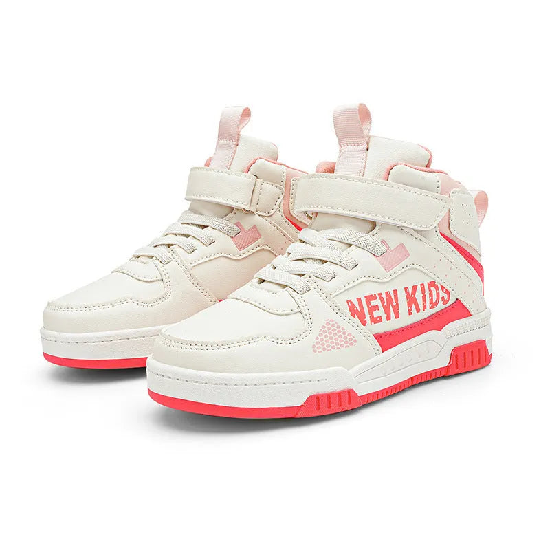 Children's sneakers with buckle closure in beige green, blue, white powder, and white & purple colours