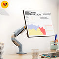 F80-XV grey computer monitor bracket robotic arm, 42 x 31 x 10cm, aluminium alloy and ABS plastic construction