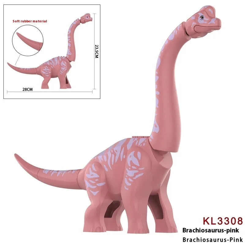 Dinosaur Series small particle plastic building blocks in five colours bagged set
