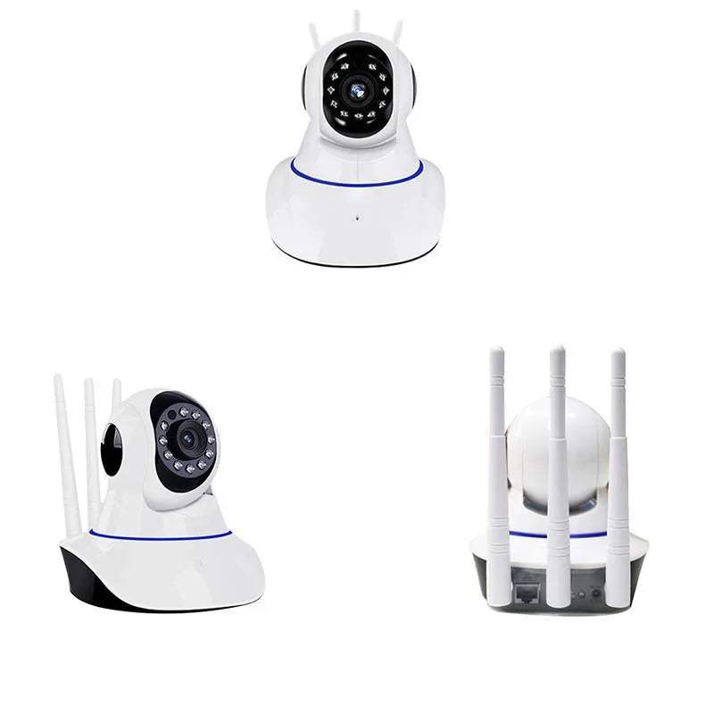 White dome-style wireless network camera with a 3.6mm lens for HD indoor and outdoor security.