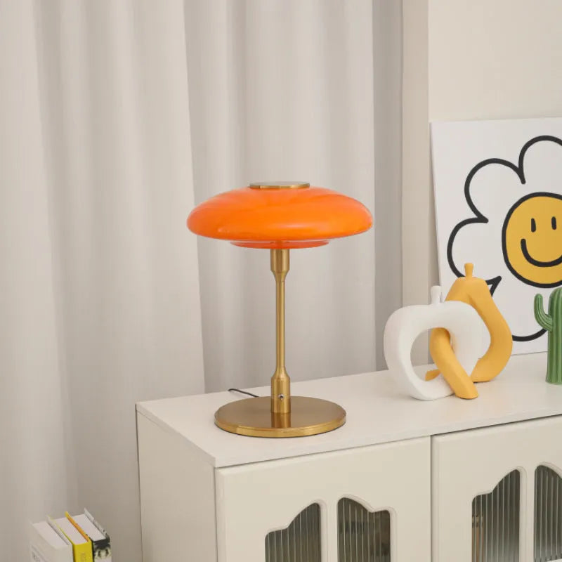 Vintage nickel-plated bedside ambient light with Korean design in golden white colour