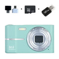 Compact HD 4K digital camera in black, green, pink, or white with full HD screen.