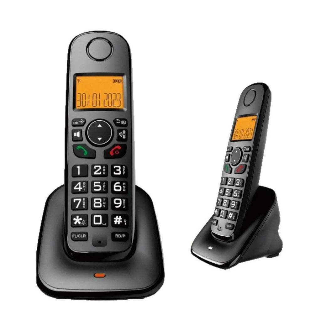 Digital wireless DECT phone for business and home office, table or wall mountable, plug-in handset with loud calls