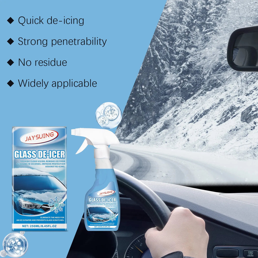 250ml windshield deicer car window ice melting spray with water and penetrant formula, 8.6 x 16.4cm