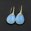 Geometric crystal water drop earrings in multiple colour options with electroplated finish