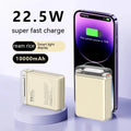 PD fast charging power bank in cream rice, night, or lemon yellow with LED light, 90 x 62.5 x 24.5mm ABS PC shell