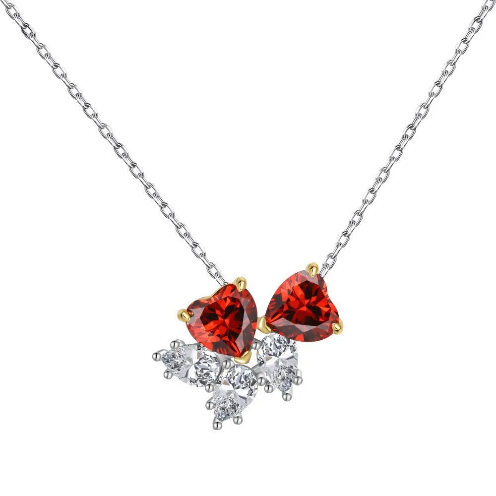 S925 sterling silver stud earrings and necklace set with hexagon and octagon geometric design