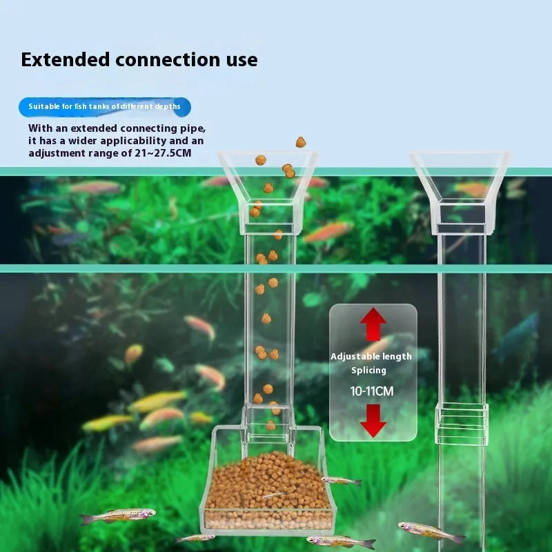 Plastic aquarium feeding tube set with cleaning brush and spoon in three lengths: 17cm, 28cm, and 38cm.