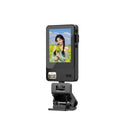 Wireless mobile screen sharing device with 2.4-inch IPS display, 1200mAh battery, and Bluetooth selfie function in black plastic