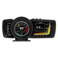 Car diagnostics monitor with TFT screen display showing vehicle parameters, OBDII connection cable