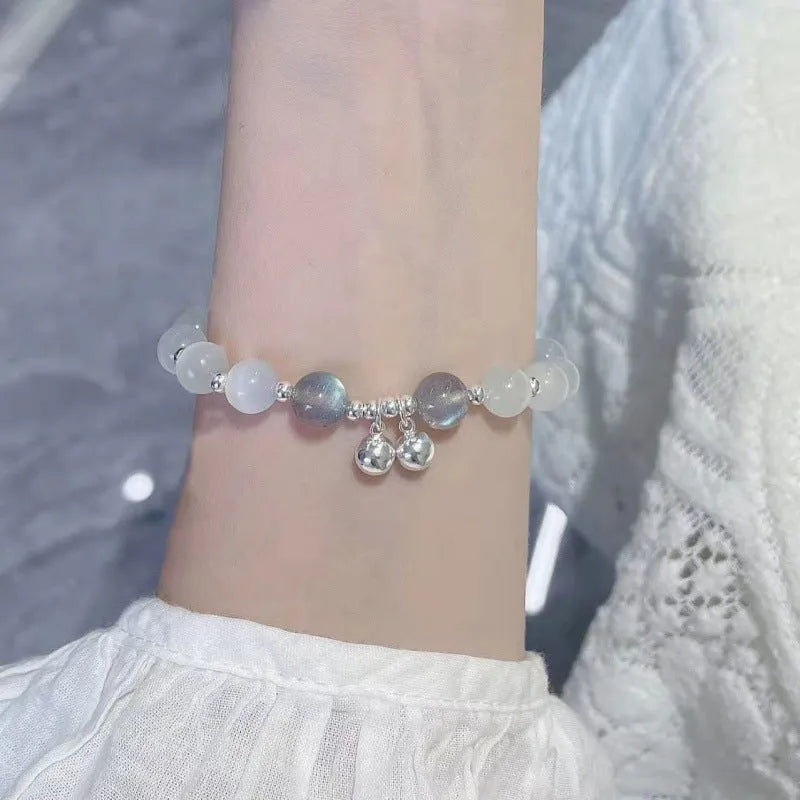 Chinese style glass bracelet with bamboo joint design elements in multiple colour options