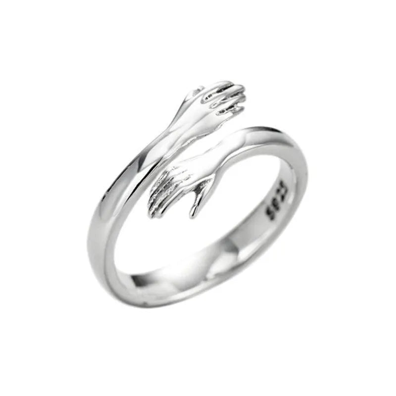 Creative geometric adjustable ring in copper with silver plating