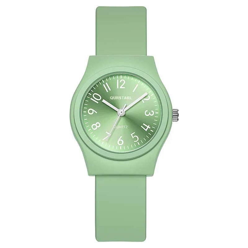 Casual digital quartz silicone children's watch in black with 9mm case and digital display