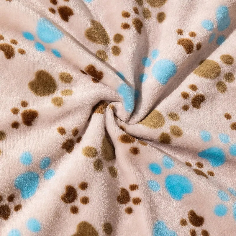 Blue Dog cartoon pattern double-sided flannel pet blanket kennel mat on floor