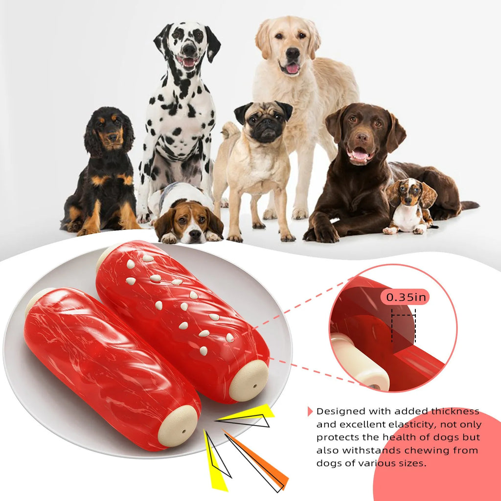 Glue Toothbrush brand hollow plastic molar rod dog chew toy in primary colour.