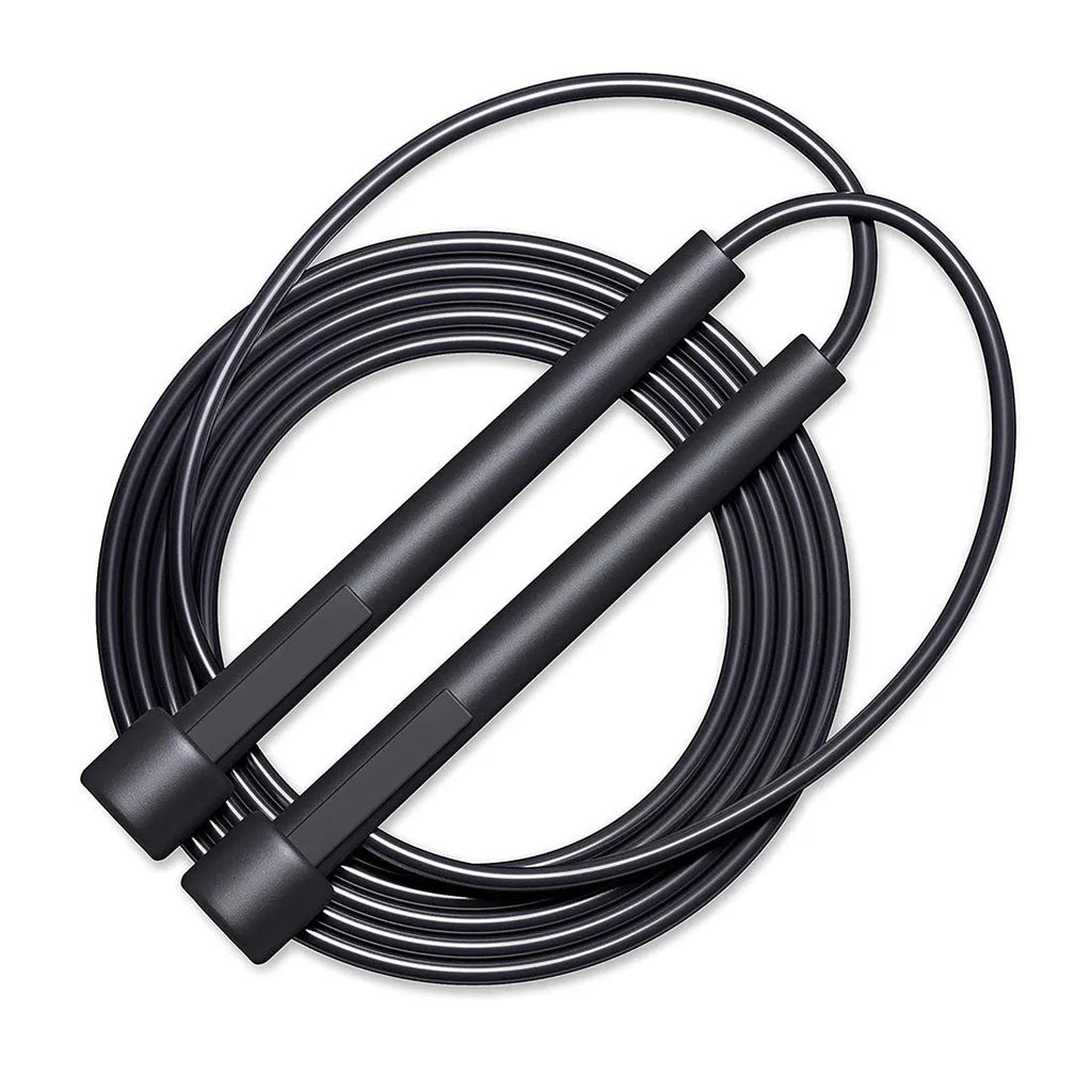 Black PVC skipping rope with PP handles 2.8 metres for children and adult fitness