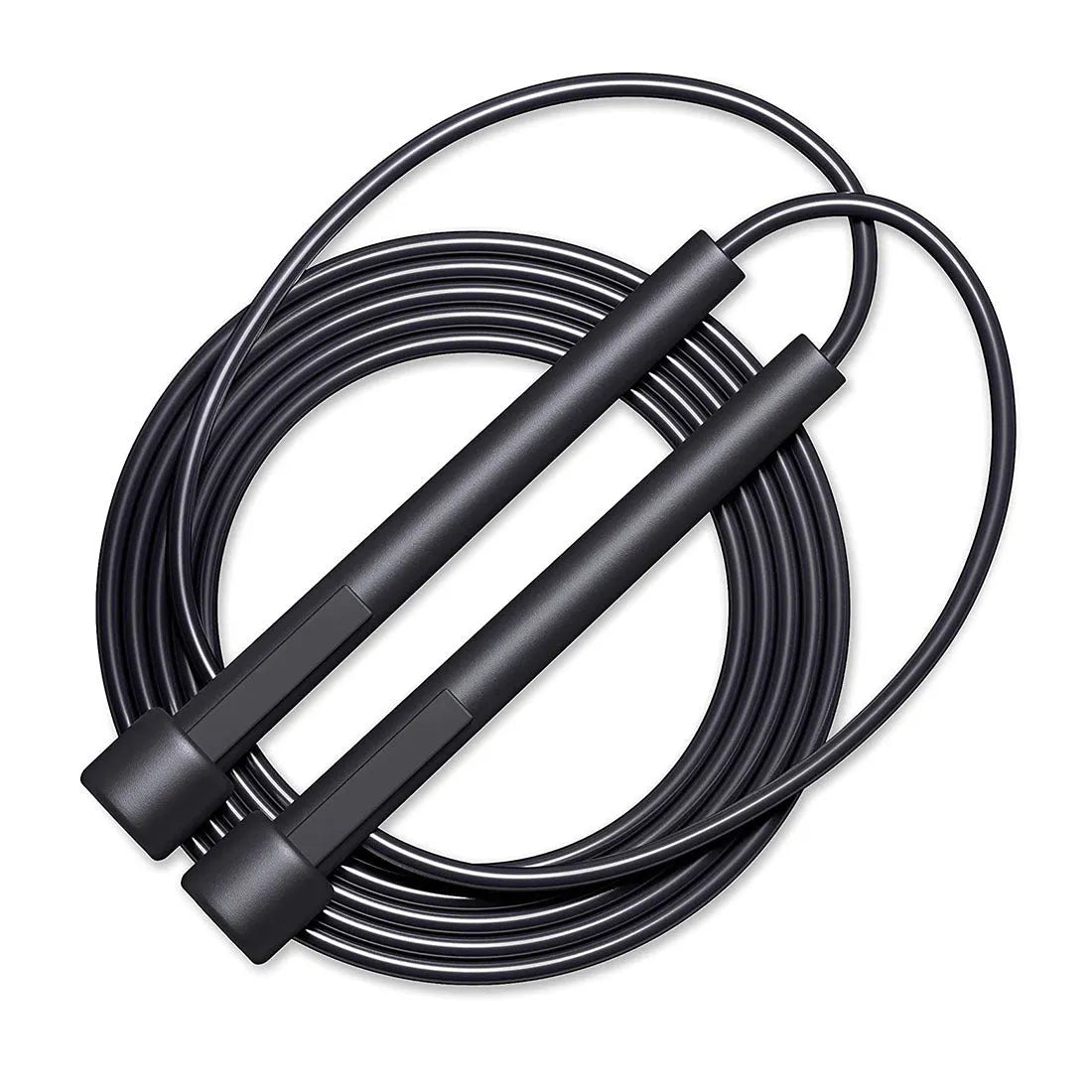 Black PVC skipping rope with PP handles 2.8 metres for children and adult fitness