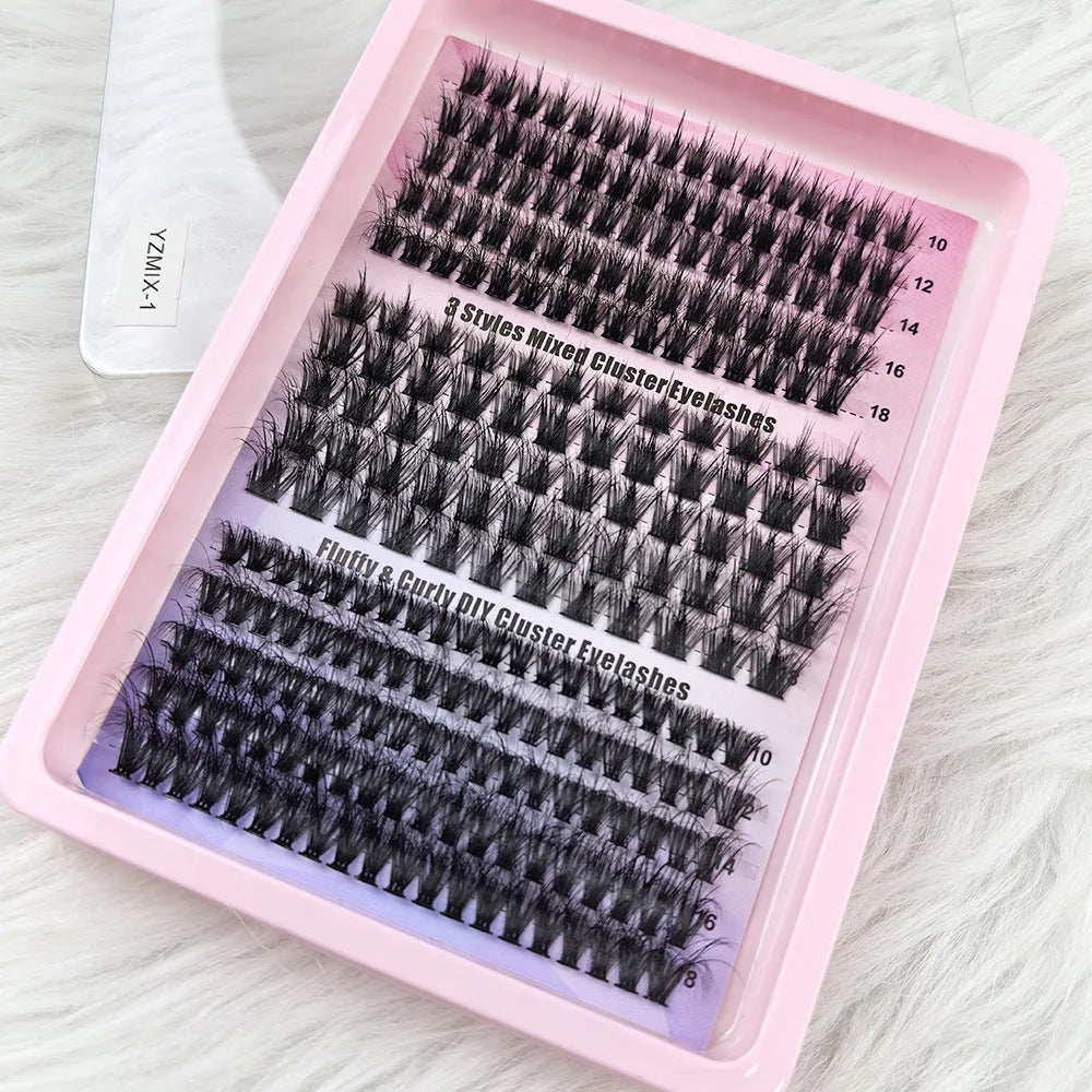 Creative large capacity messy eyelash mixed box with high imitation material false lashes measuring 13.7cm