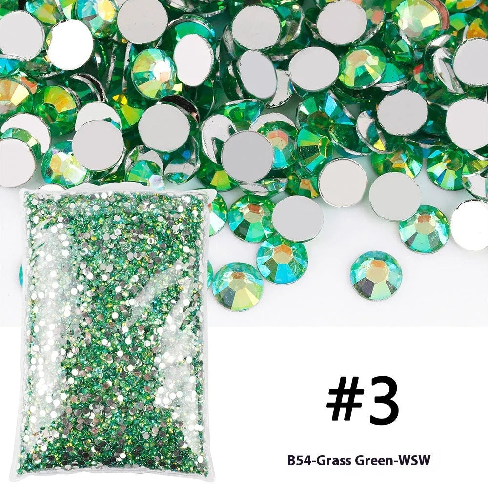 Plastic resin flat magic colour nail rhinestones in multiple colours and sizes for craft decoration