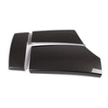 Three ABS carbon fibre pattern armrest box protective covers showing diagonal weave texture