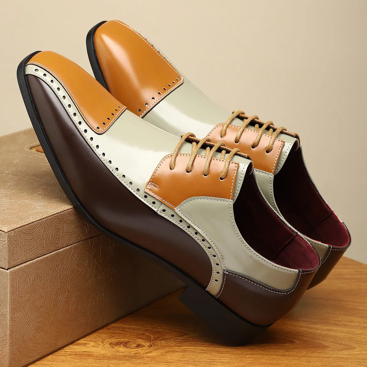 Men's black low-top casual shoes with a PU leather upper, leather toe cap, and visible stitching detail on a white background.