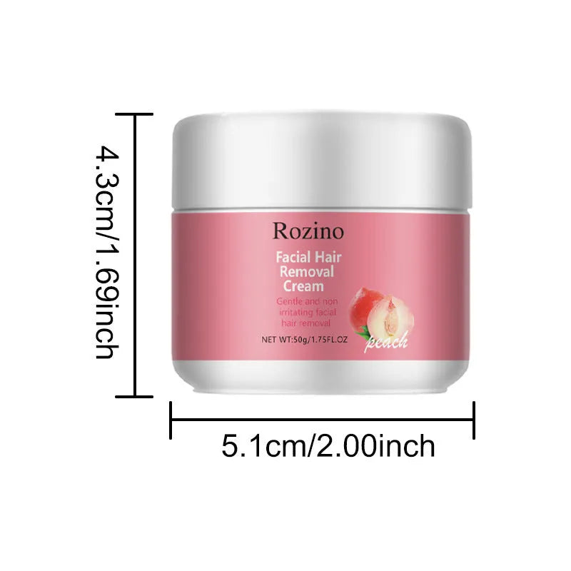 Mild depilatory cream in a tube for lip hair removal with gentle formula for all skin types