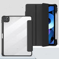 iPad case with charging pen slot in black with hard bottom and soft edges