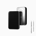 Portable household wireless magnetic power bank 10000mAh 27W in pure white mirror silver with alloy case and magnetic bracket