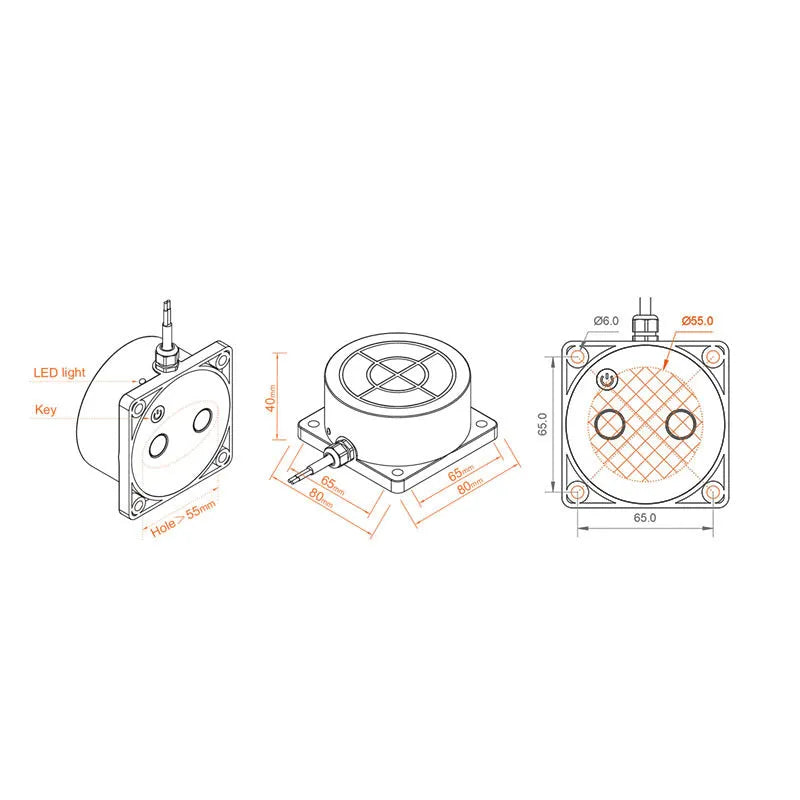 Moray ME201W wireless fluid level sensor unit with power supply for remote tank monitoring
